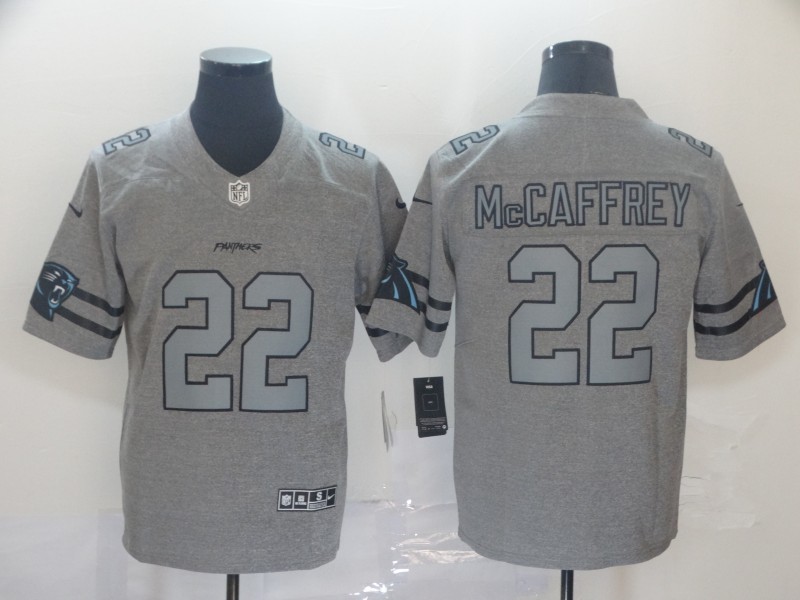 Men's Carolina Panthers Christian McCaffrey #22 Gray Jersey